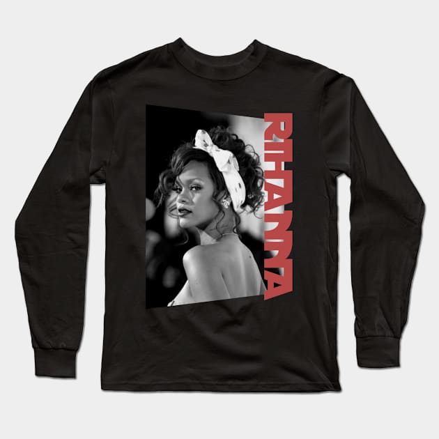 graceful rihanna - monochrome style Long Sleeve T-Shirt by BUBBLEMOON